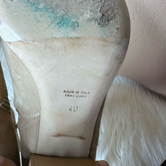 Le Pepe Suede Leather Heeled Ankle Bootie Boots Size 40 Tan - Picture 7 of 12